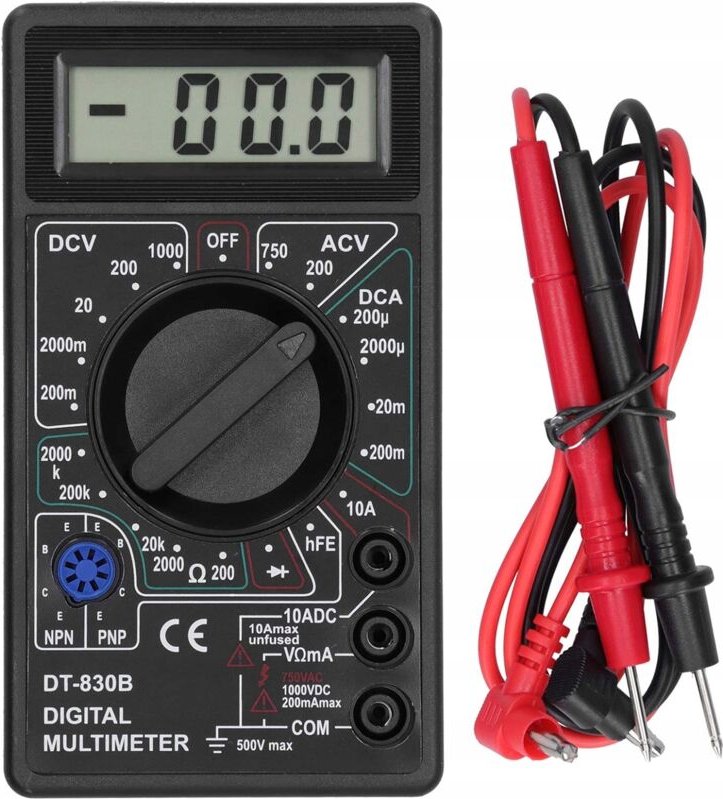 Rosfix DT-830B – Digitales Multimeter LCD-Display, AC/DC Spannung, Stromstärke, Widerstandsprüfung Universell für Elektr...