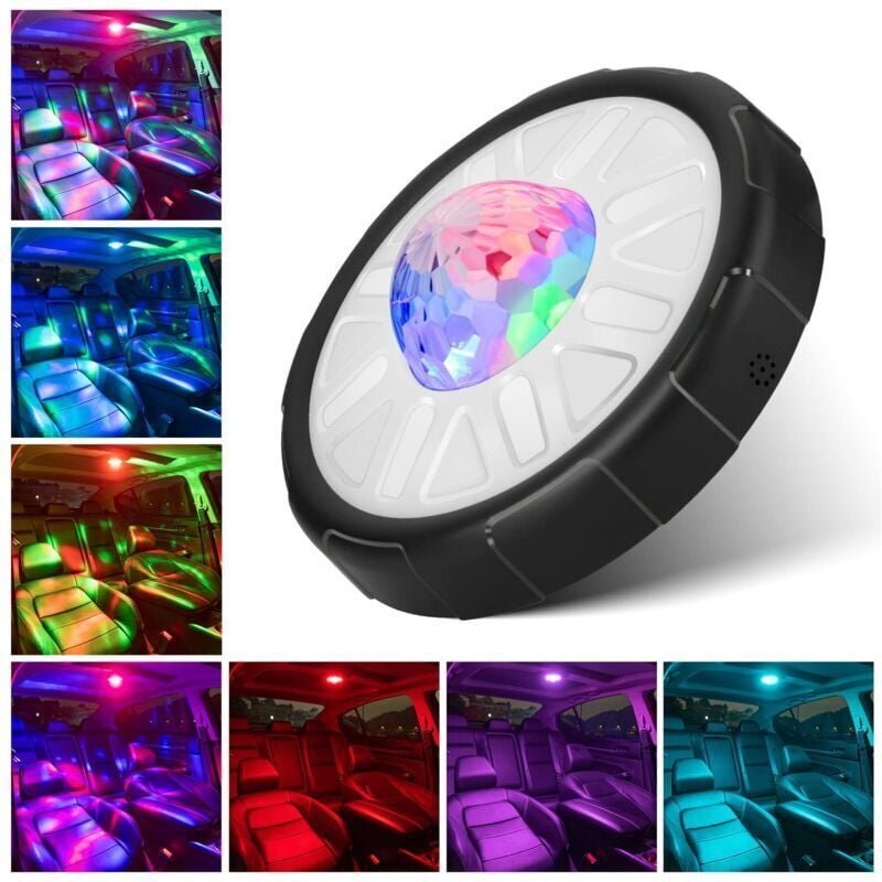 Kabellose LED-Innenbeleuchtung für Autos, USB-LED-Innenbeleuchtung, 12-farbige RGB-Touch-LED-Lampe für Kofferraum, Boot,...