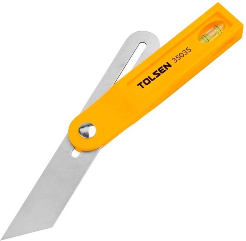 Tolsen Mobiles Winkelmaß mit Libelle 250 mm, Edelstahl, ABS-Griff, hohe Präzision