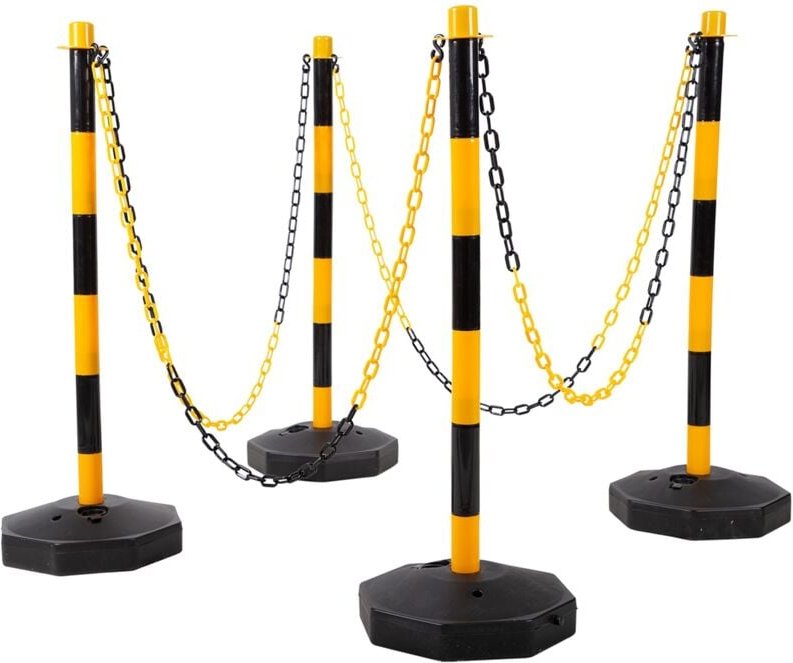 KS Tools Absperrpfosten-Satz mit Kette, 13-tlg