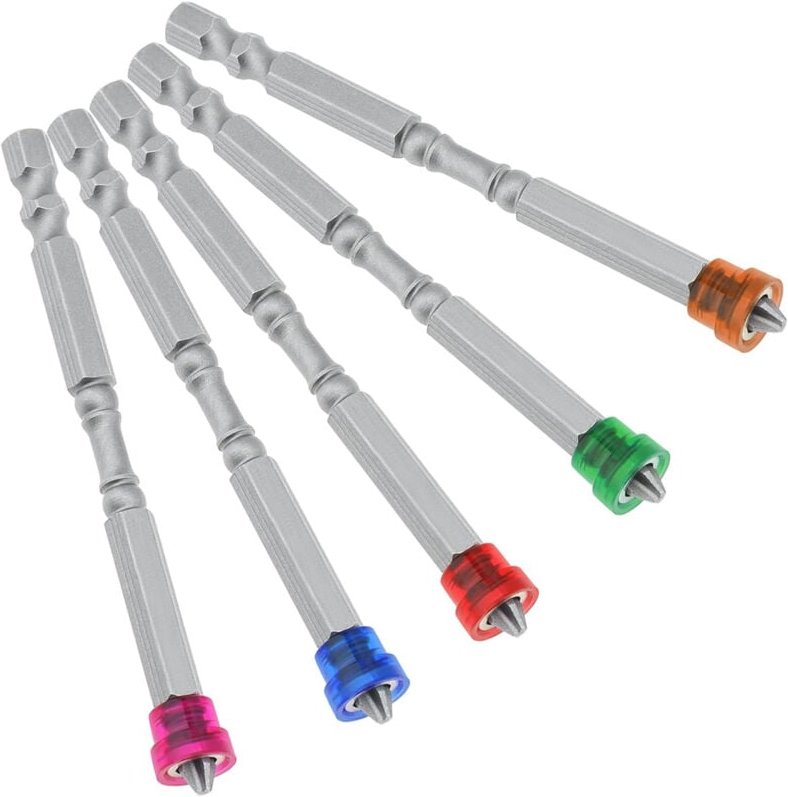 BEBUSINGOTO Stück magnetische PH2-Kreuzschlitz-Schraubendreher-Bits mit Sechskantschaft, S2-Stahl, 100 mm, rutschfeste S...