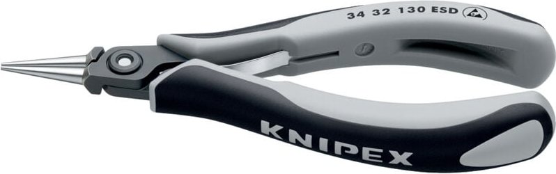 Knipex - 34 32 130 esd esd Rundzange Gerade Chrom-Vanadium Kugellagerstahl 135 mm