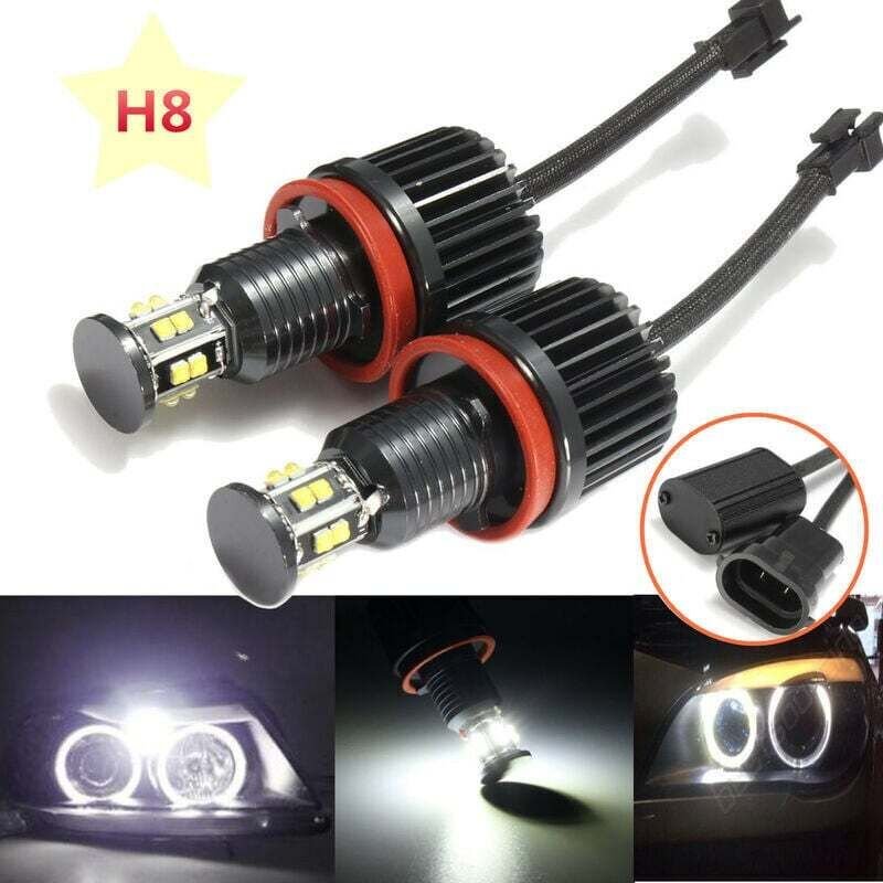 2 Stück 120W H8 LED-Autoscheinwerfer-Angel-Eye-Ringbirnen für BMW E82 E87 E88 E90 E91 E92 E93 E60 E61 E63 E64 E84 X1 E70...