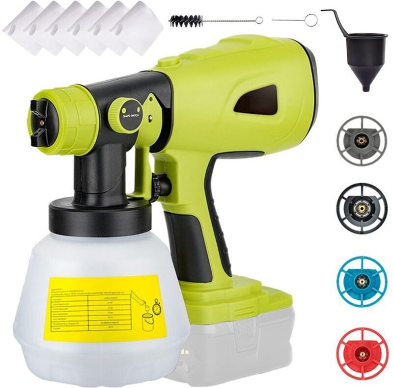 Vtizikl 200 W Pistolet à Peinture électrique 160L/Min, 3 Modes de pulvérisation, 4 Buses pour Murs et Plafonds, Clôtures