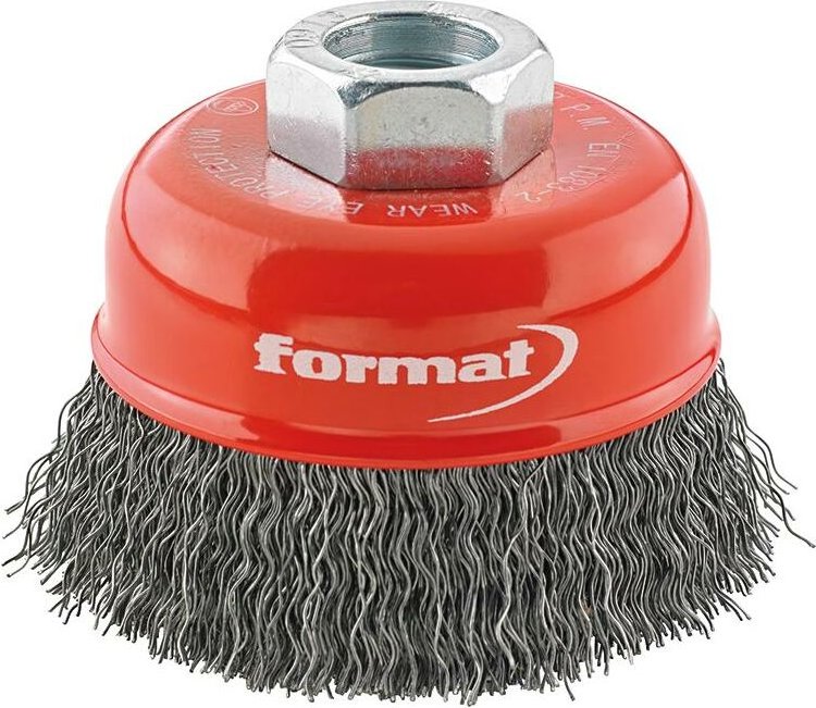 Topfbürste Stahl M14 gewellt 60x mm Format