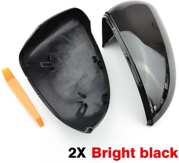 2 Stück Außenspiegelkappen in glänzendem Schwarz für VW Golf 7 Mk7 7.5 GTD GTI Touran L E-Golf, passend für 2012-2020, A...