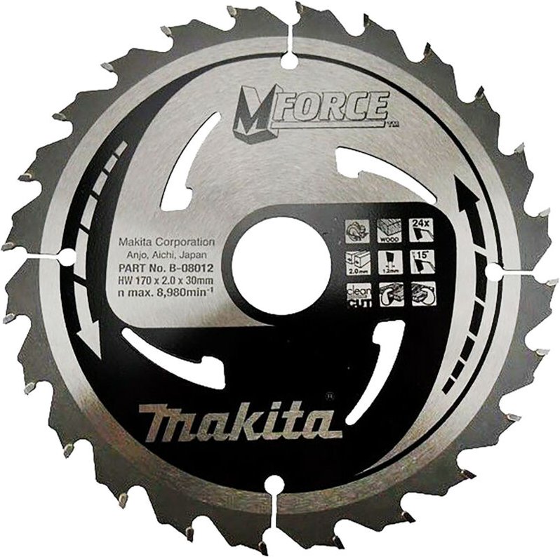 Makita B-08012 Mforce Sägeblatt 170x30 Mm 24 Zähne