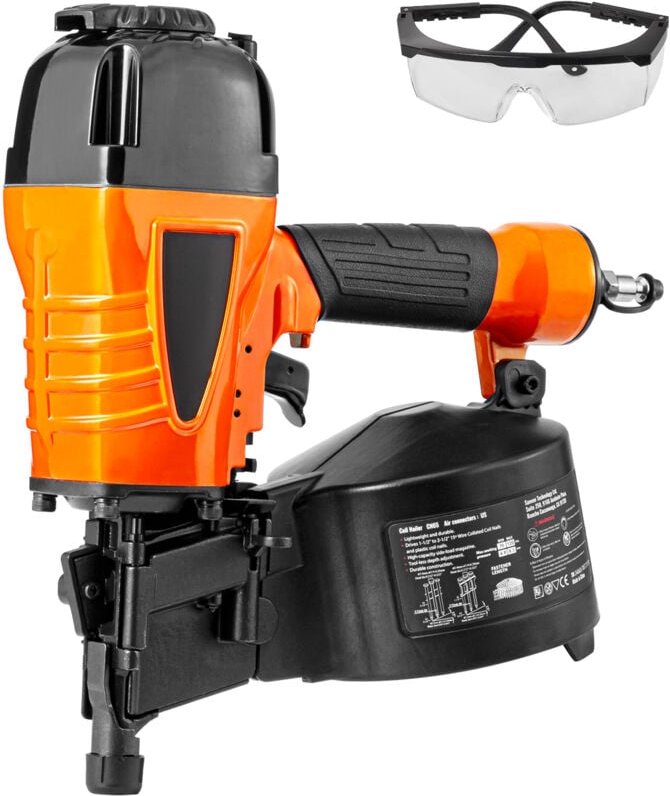 Mophorn - Coil Siding Nagler CN65 - 1-1/4'bis 2-1/2', 15 Grad pneumatisch. 70 - 120 psi Luftnagler für Verkleidung, Pale...