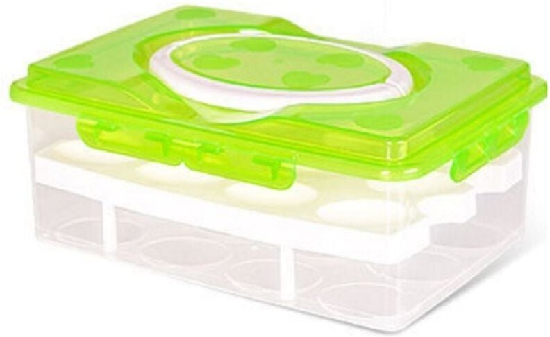 Linghhang - Eierkarton mit zwei Etagen – für 24 Eier – Hochwertige Box, Tragegriff, Eierhalter für den Kühlschrank, Deck...