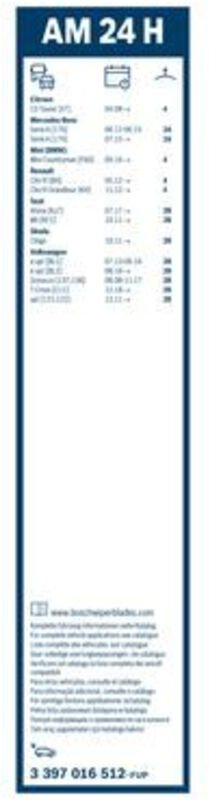 Scheibenwischerblatt Bosch 3 397 016 512 hinten 240 mm