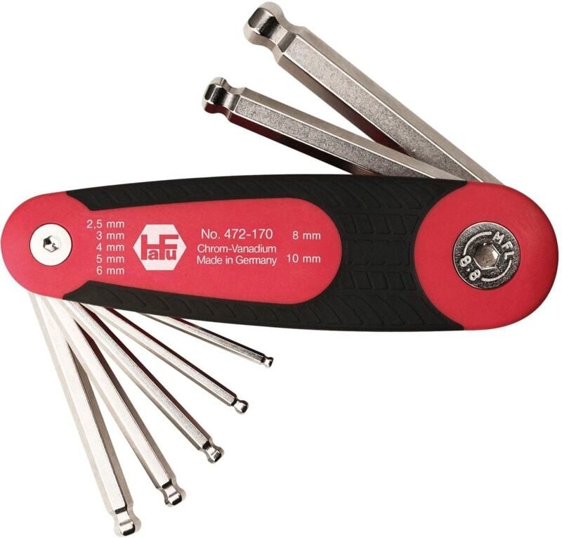 HAFU Sechskant Stiftschlüssel mit Kugelkopf im Klapphalter Serie 472 7-teilig