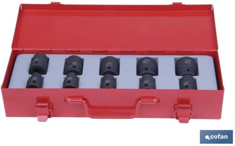Koffer mit 10 1/2' Impact-Steckschlüsseleinsätzen