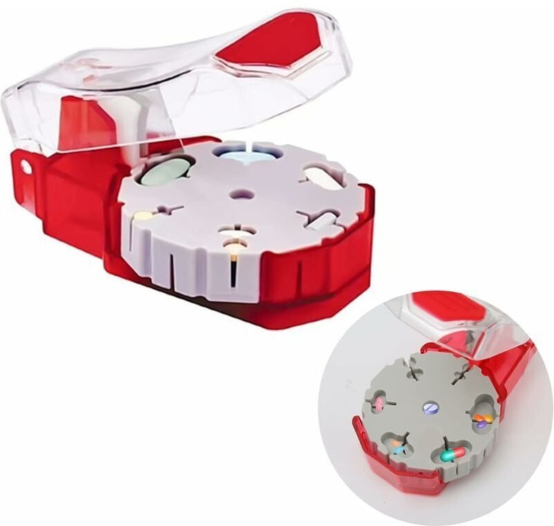 ZVD Pillenteiler, zerkleinerte Vitamintabletten, transparenter Pillenteiler zum Teilen und Transportieren täglicher Medi...