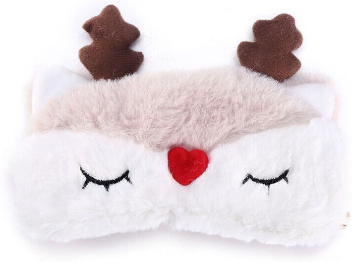 Niedliche Schlafmaske mit Tieraugen, Weihnachtshirsch, Winter, Pappe, Schlafschatten, Rentier.