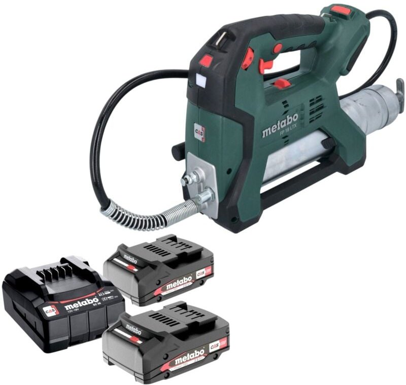 Metabo FP 18 LTX Akku Fettpresse 18 V 690 bar + 2x Akku 2,0 Ah + Ladegerät