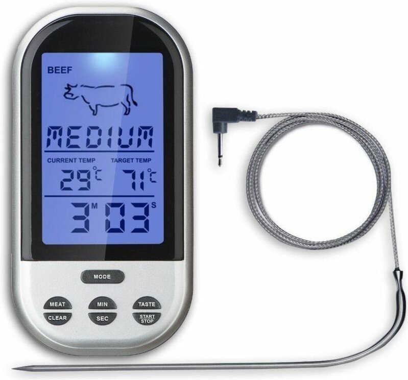Digitales kabelloses Grillthermometer – Fleischthermometer – Backofen-Thermometer für Grill, Kochen, Braten, Barbecue, T...