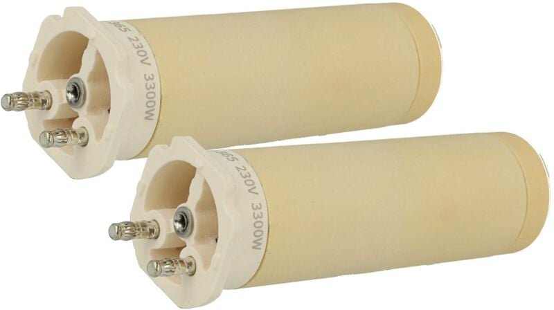 vhbw 2x Heizelement Ersatz für Typ 33A2 für Heißluftschweißpistole - 3300 W, Keramik Heizkern, 3,15 x 10,3 cm