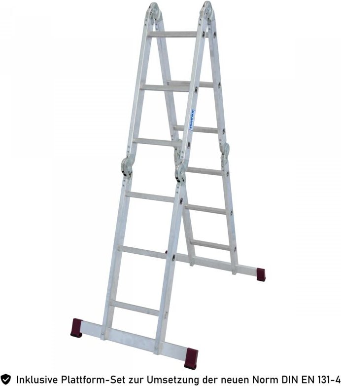 Corda Aluleiter 4in1 Multifunktion 4x3 Mehrzweckleiter mit Plattform-Set - Krause