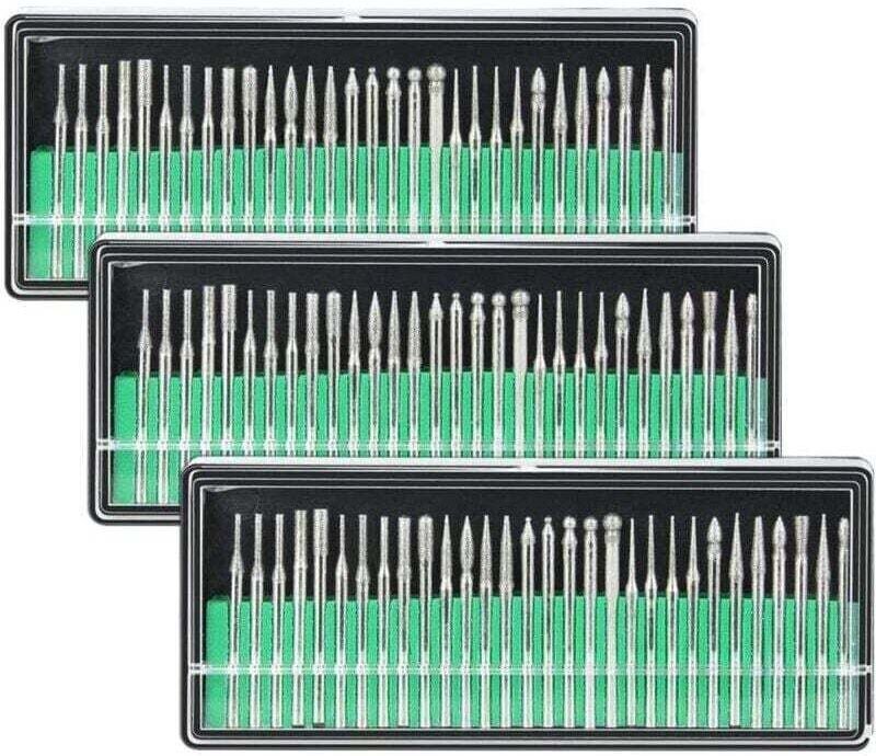 90 Diamantfräser, 3 mm Schaft, Körnung 120, Schleifscheibe, Bohrer zum Gravieren, Schnitzen, Formen, Bohren, Feilen, Pol...