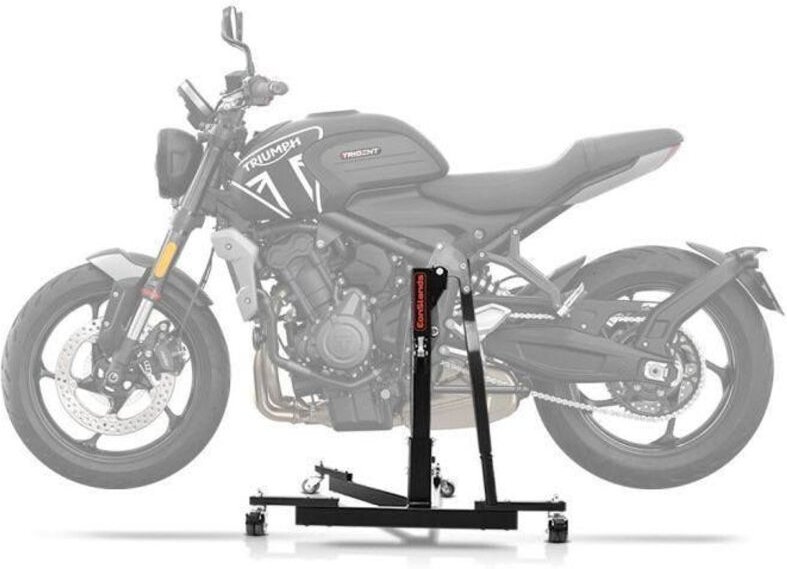 Zentralheber für Motorräder - ConStands Power-Evo - Kompatibel mit Triumph Trident 660 - Tragfähigkeit 300 kg - Schwarz