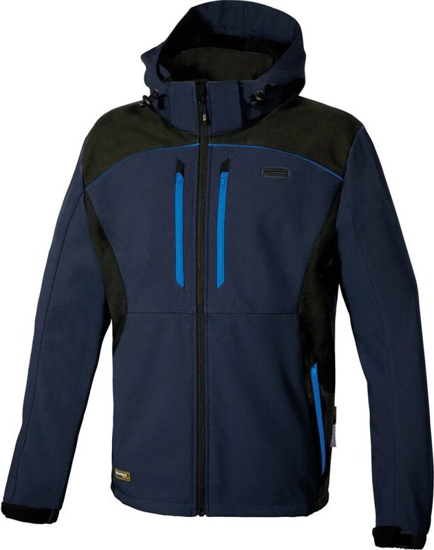 Arbeits-Softshelljacke mit Kapuze KLARBO – Marineblau/Royal S – FR (44) – EU (46)