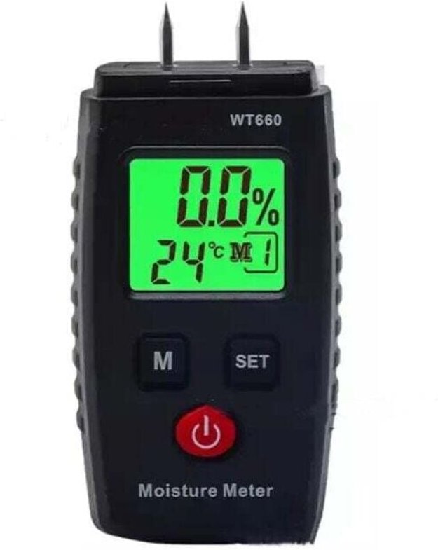 Feuchtigkeitsmessgerät, Sondenfeuchtedetektor mit 3 Modi, LCD-Display mit grüner Hintergrundbeleuchtung, Schimmeldetekto...