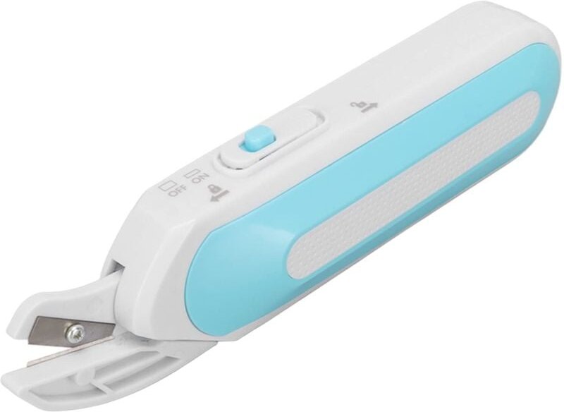 Kabellose elektrische Schere zum Nähen, Stoffschneiden, Basteln und für Kartonarbeiten. Kabellose Scherenwerkzeuge.