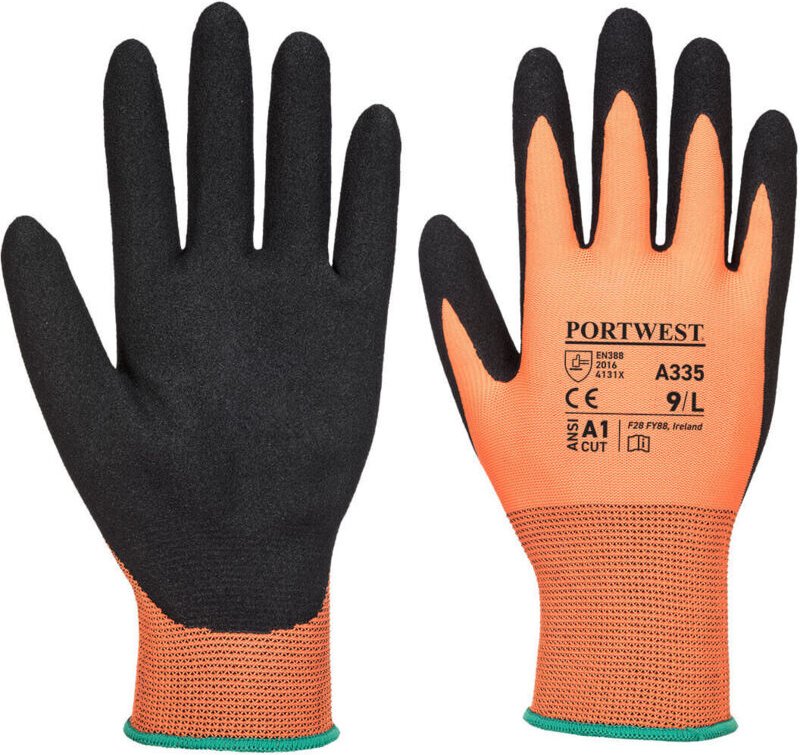 Gant Dermi-grip Npr15 Nitril-Sandfarbe : Orange/Schwarz Größe M - Portwest