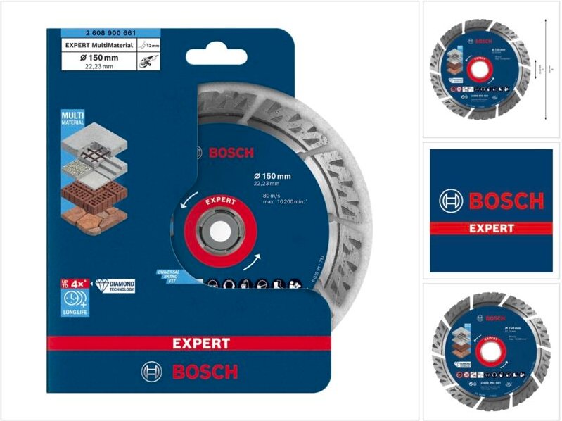 Expert MultiMaterial Diamant Trennscheibe 150 x 22,23 mm 1 Stk. ( 2608900661 ) Long Life - Bosch