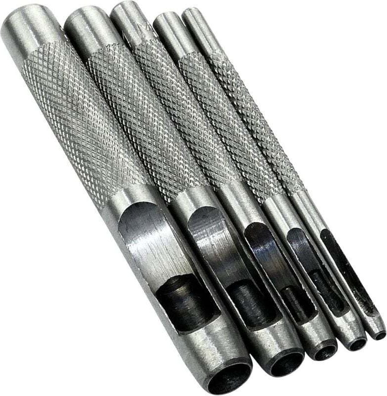 5-teiliges Lochwerkzeug-Set / Locher / Hohlstanzer 2/3/4/6/8 mm – Hohlstanzer zum Stanzen von Löchern – für Gürtel, Lede...