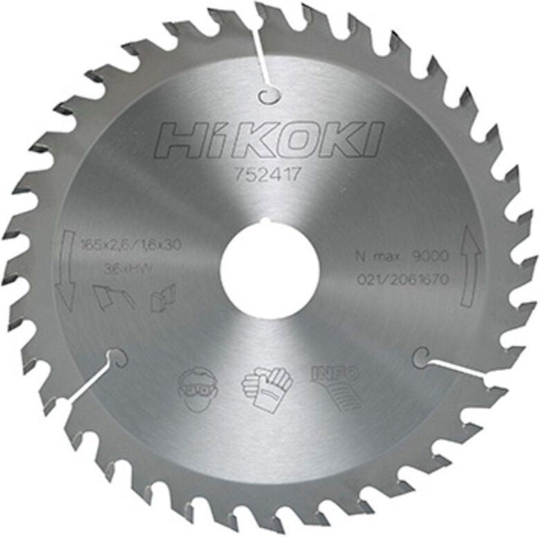 Kreissägeblatt für Holz 165 x 20, 18 Zähne Hikoki 752480
