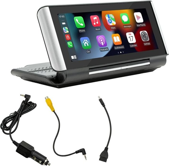 6,86 Zoll Auto Tragbare Einstellbare Flip Bildschirm Drahtlose CarPlay Android Auto Touch Navigation