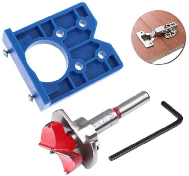Gabarit de Perçage pour Charnières 35mm Réglable Fraise Defonceuse Placard et Montage Menuiserie