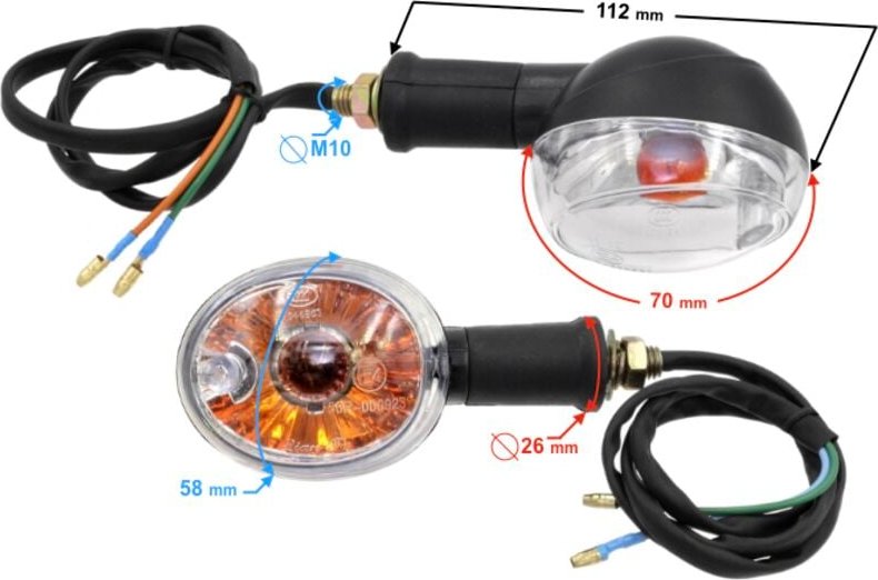 Vordere Blinker (Satz) für Fighter 1 Moped - weiß