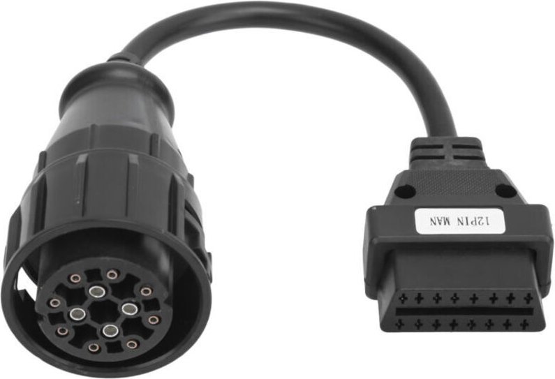 OBD2-Adapter 12-polig manuell auf 16-polig LKW-Diagnosekabel-Verlängerungskabel Ersatz für Delphi