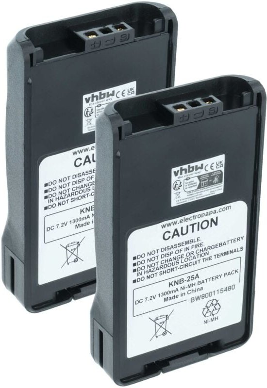 vhbw 2x Akku kompatibel mit Kenwood TK-3140, TK-2173, TK-2360M, TK-2360E, TK-2360, TK-2170M Funkgerät, Walkie Talkie (13...