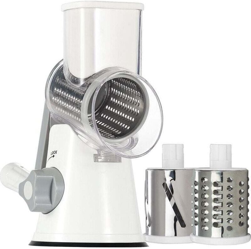 Käsereibe, Gemüsereibe mit 3 Trommelklingen, Küchenreibe für leichteres Schneiden, Gemüsehobel für Käse, Gurke, Karotte,...