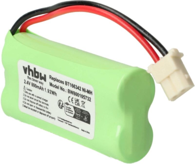 Vhbw - Akku Ersatz für V-Tech 43AAA70PS2, BT166342, BT266342 für Babyphone Babytalker (800mAh, 2,4V, NiMH)
