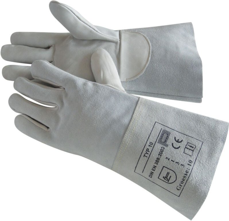 Geprufte Sicherheit - penkert Schweißerhandschuh Typ 10 Kat. ii, weiß, 10 35cm,Gr.10 10 Stk
