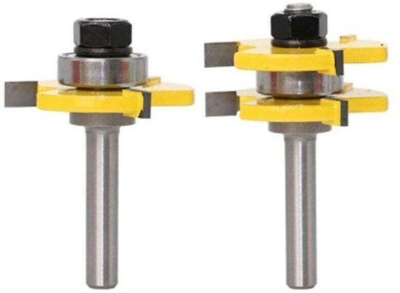 Nut- und Feder-Fräser-Set, 3 Schneiden, 8-mm-Schaft, T-förmiger Holzfräser, Holzbearbeitungswerkzeuge