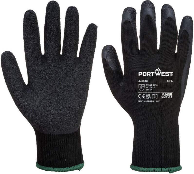 Latex-Handschuhe Schwarz L - Größe 9