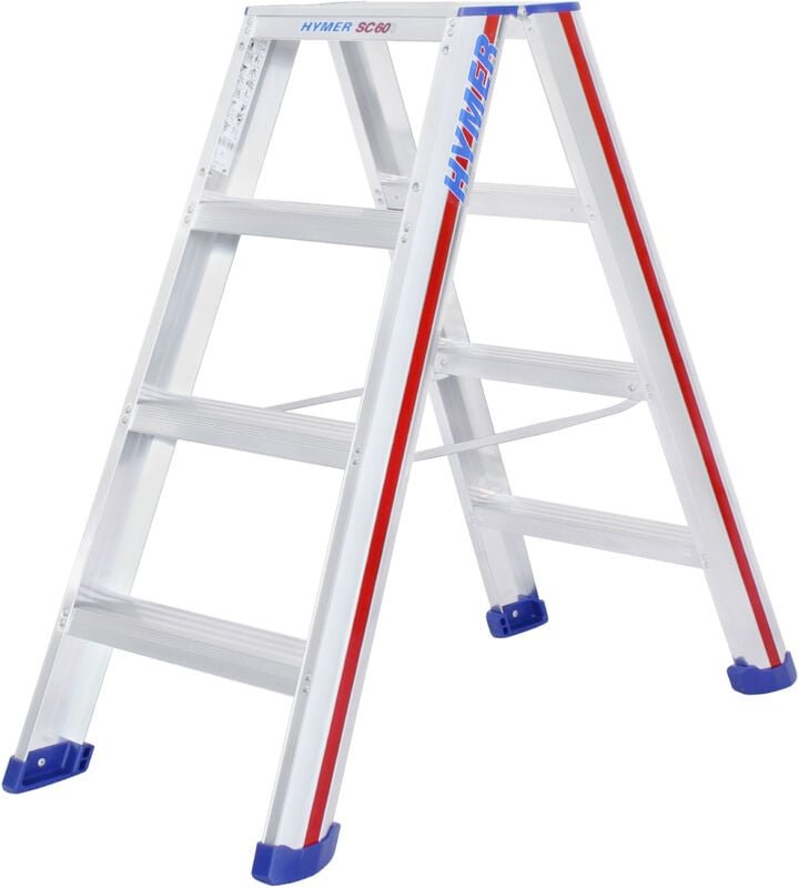 Hymer - Stufenstehleiter SC60 Stehleiter 2x4Stufen Leiter Länge 1,02m - 602408