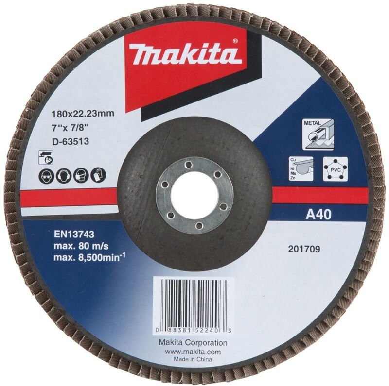 Fächerschleifscheibe 180 mm A40 - D-63513 - Makita