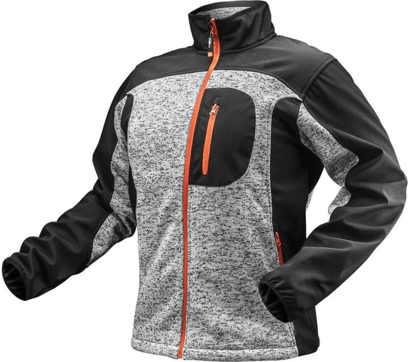 NEO Herren-Strickjacke grau mit Softshell XXL