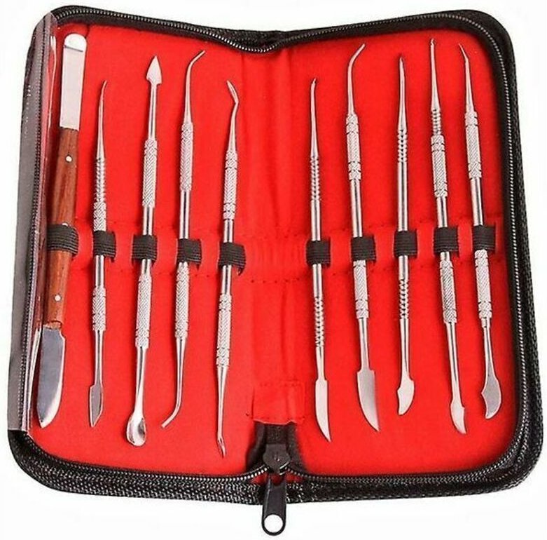 10-teiliges Set zahnmedizinischer Laborgeräte, Wachsmodelliermesser-Werkzeugset,