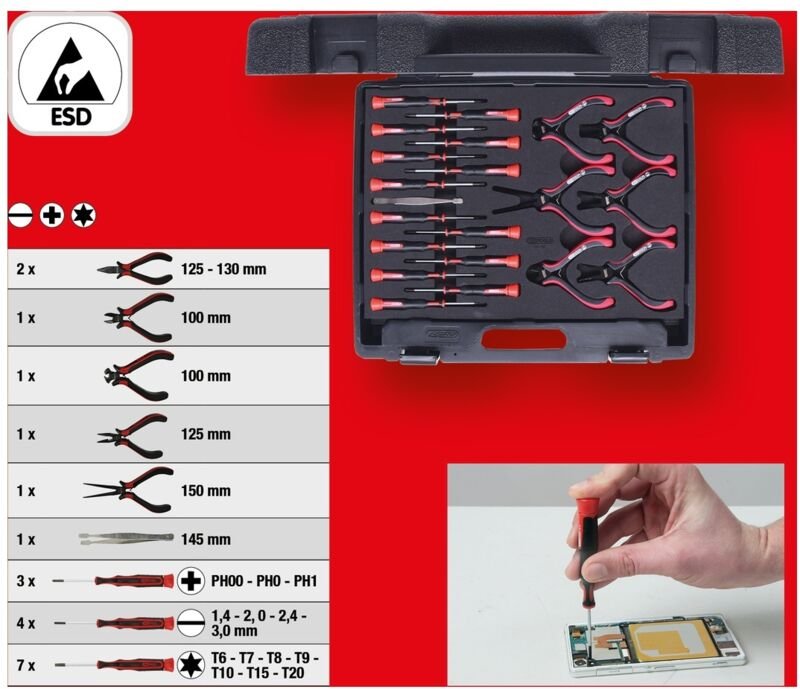 Ks Tools Feinmechanik-Werkzeug-Satz, 21-tlg