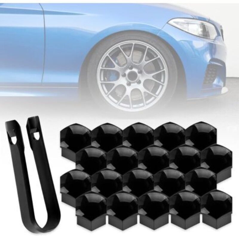 20 Stück, Durchmesser 19 mm (Schwarz) Radmutternkappen, Radschraubenabdeckungen für die Automobilumrüstung, Universelle ...
