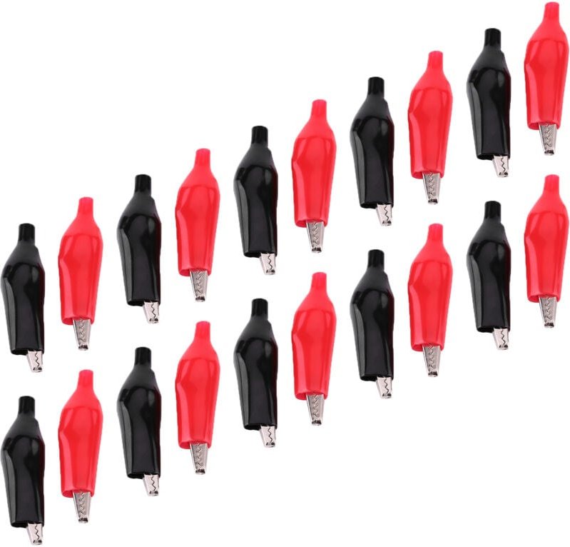 20 Stück 28-mm-Krokodilklemmen, Multimeter-Messleitungen, Reparaturklemmen für defekte Messleitungen, Netzteil, elektris...