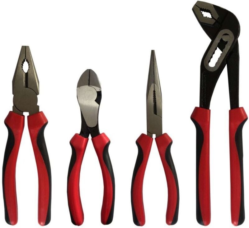 Primaster - Zangen-Set 4tlg. Seitenschneider Telefonzange Kombizange Wasserpumpen