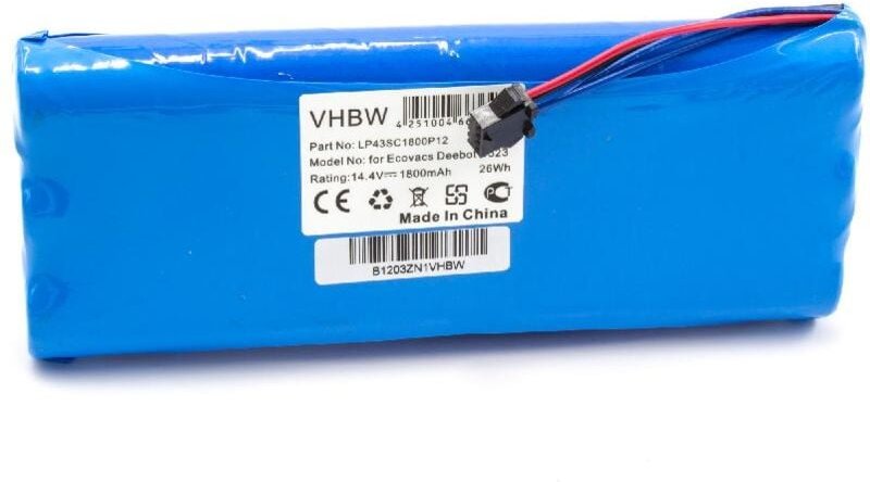 vhbw Akku kompatibel mit Ecovacs Deebot D523, D54, D540, D543, D550, D56, D560 Staubsauger Home Cleaner Heimroboter (1.8...